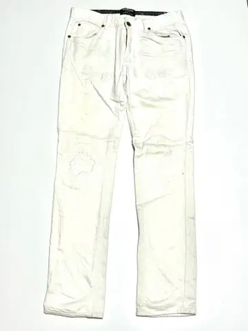 넘버나인 우노피우 데님 팬츠 데미지 가공 자수