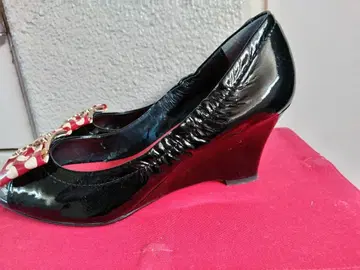 Disney 미키 리본 웨지힐 샌들