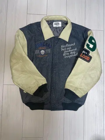 NEO BLOOD 바시티 자켓 그레이/베이지