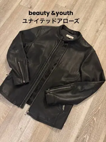 BEAUTY&YOUTH 양가죽 싱글 라이더 자켓