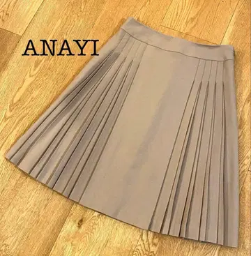 [ 새상품급 ] ANAYI 아나이 울 플리츠 스커트 베이지 38