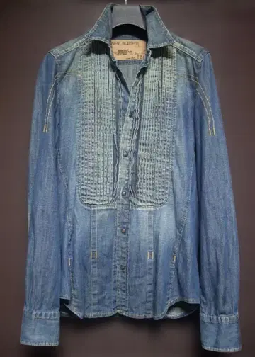 Neil Barrett 닐바렛 데님 플리츠 셔츠 푸잠 셔츠