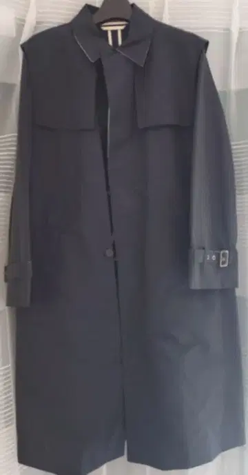 질 샌더 네이비 트렌치코트