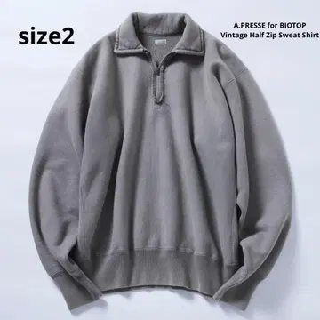 A.PRESSE Vintage Half Zip Sweat Shirt