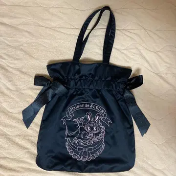 베리에짱 더블 리본 토트백 블랙