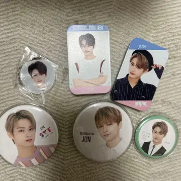 SEVENTEEN JUN 캔뱃지 캔케이스 부채 키링 세트