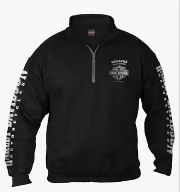 할리 데이비슨 블랙 집업 맨투맨