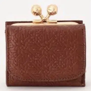 [ 새상품급 ] perche 항균 가죽 엠보 외가마 미니 지갑 브라운