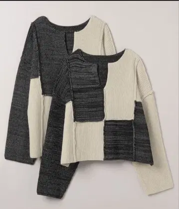 JEANASIS 패치워크 니트 풀오버