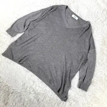 아줄바이마우지 [ S ] V넥 니트 캐시미어 혼방 그레이