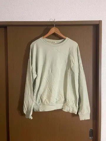 AURALEE 라이트 그린 크루넥 맨투맨 트레이닝복 오라리