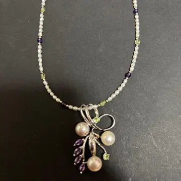 담수 펄과 자수정의 목걸이