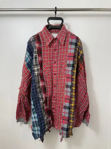 패치워크 셔츠 구제 의류 리메이크