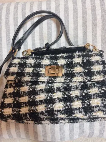 snidel 포인트 메탈 트위드 백