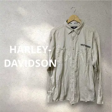 HARLEY-DAVIDSON 100% 코튼 웨스턴 셔츠 L 베이지