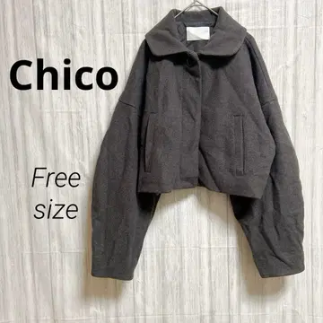 Chico 치코 블루종 아우터 그레이 숏 기장 울 고급