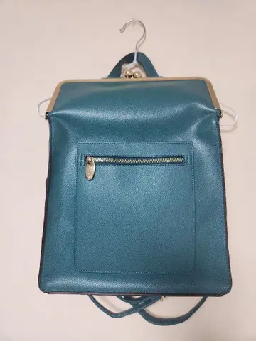 가마구치 백팩 숄더백 블루그린 인조 가죽 2WAY