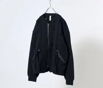 KOOI 24ss 지퍼 맨투맨 데미지 가공 가디건