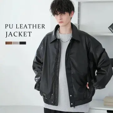 ASTRONOMY PU 가죽 자켓 블루종 블랙