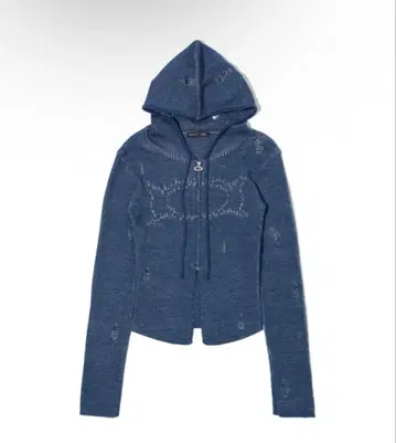 CRITIC 후드 니트 후드티 블루