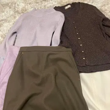 Te chichi 2024년 상품 6점 묶음 판매 리브 니트 스커트