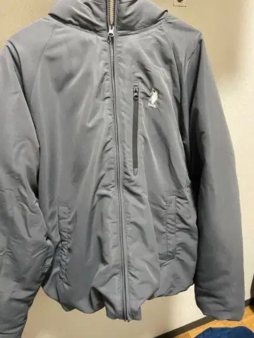 U.S. POLO ASSN 별주 로고 자수 오버 사이즈 후드 패딩 자켓