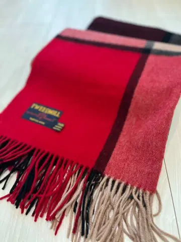 컨디션 최상 TWEEDMILL 울 체크 스톨