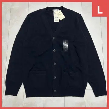 택 포함 유니클로 프리미엄 램스울 네이비 가디건 L