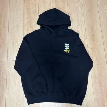 HUF 블랙 후드 부착 후드티