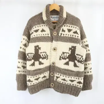 캐나다제 KANATA 울 썬더버드 카우친 니트 자켓