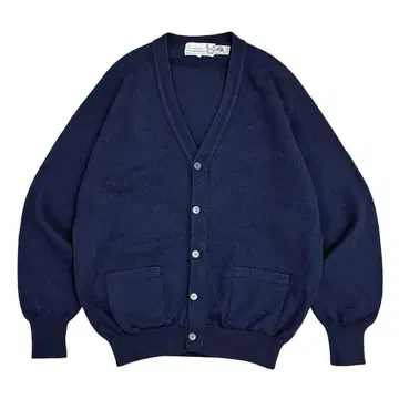 90s 빈티지 가디건 램스울 100% 네이비 시티보이