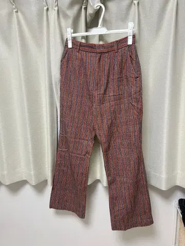 SLY 체크 무늬 플레어 팬츠