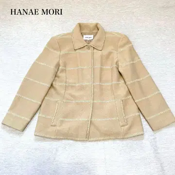 하나에모리 울 코트(40) 큐프라 보더 내추럴 귀여운 레트로