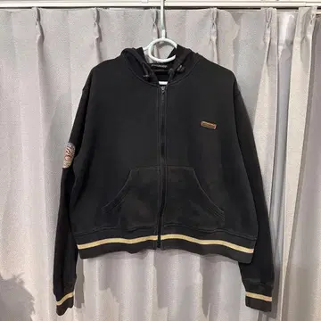 [Harley-Davidson] [숏 기장] 블랙 숏 기장 후드티 XL