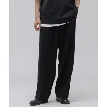 nano universe 울 혼방 1턱 하이웨스트 홉색 팬츠