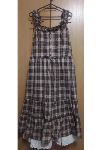 [axes femme] 코튼 레이스 체크 원피스