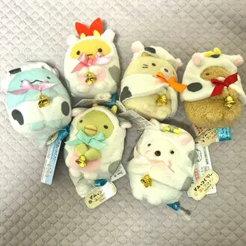 스미코구라시 소 복을 부르는 복주머니 봉제 인형 세트 소 띠 6개