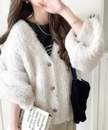 classicalelf/로얄 기모 V넥 가디건