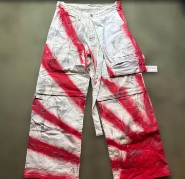 00s 초레어 페인트 데님 리메이크 archive y2k 와이드 팬츠