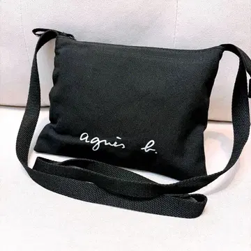 아네스베 캔버스 숄더백 블랙