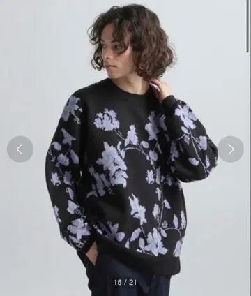 HARE 하이 게이지 플라워 모티브 풀오버 니트