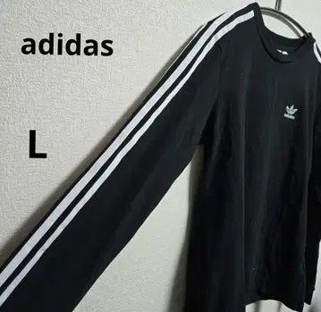 adidas 블랙 긴팔 상의 티셔츠 L 사이즈