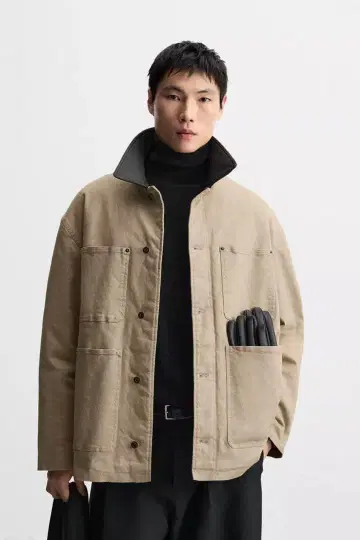 택 포함 새상품! ZARA 자라*콤비 퀼팅 자켓 S