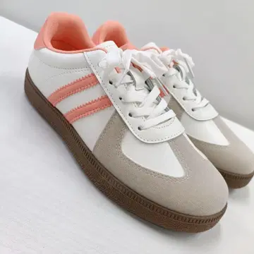 새상품 여성용 23.0cm 저먼 트레이너 스니커즈 복숭아색 3467W