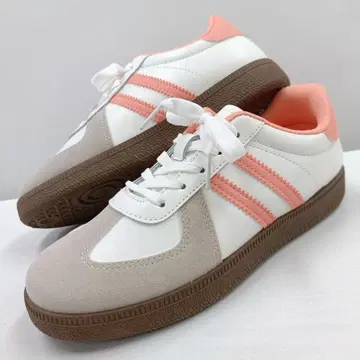 새상품 여성용 24.0cm 저먼 트레이너 스니커즈 복숭아색 3467W