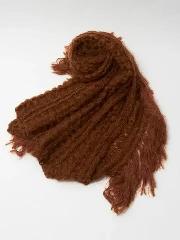 니트 프린지 스톨 (테라코타)