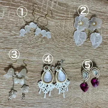 귀걸이 핸드메이드 귀걸이 꽃 은방울꽃 하트 돌