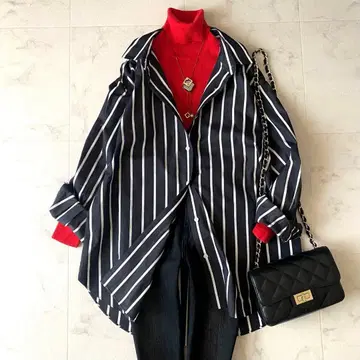 최근, 새상품급 프레임워크 THOMAS MASON 스트라이프 셔츠 루즈핏