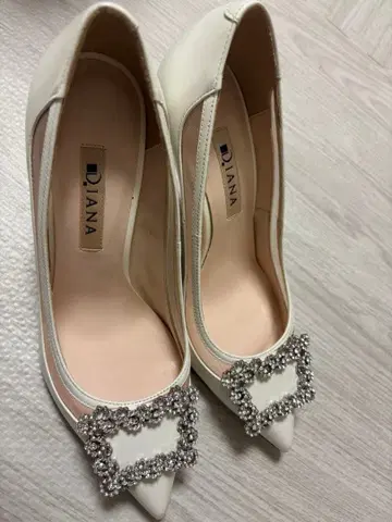 DAIANA 다이애나 비쥬 메쉬 하이힐 화이트 웨딩