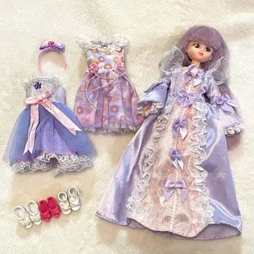 리카짱 퍼플 헤어 드레스 세트